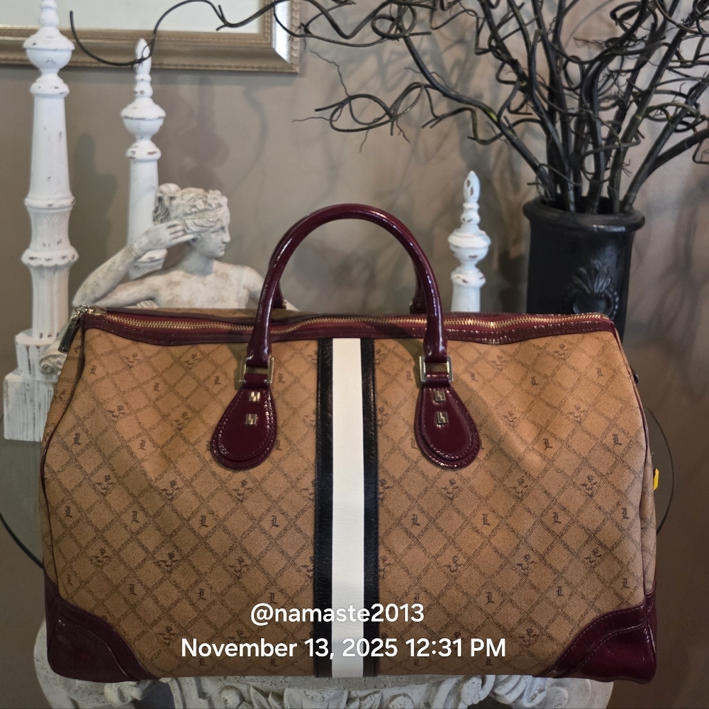 L.A.M.B. Gwen Stefani Lipstick Duffle Bag Designer Patent Leather Shoulder #181